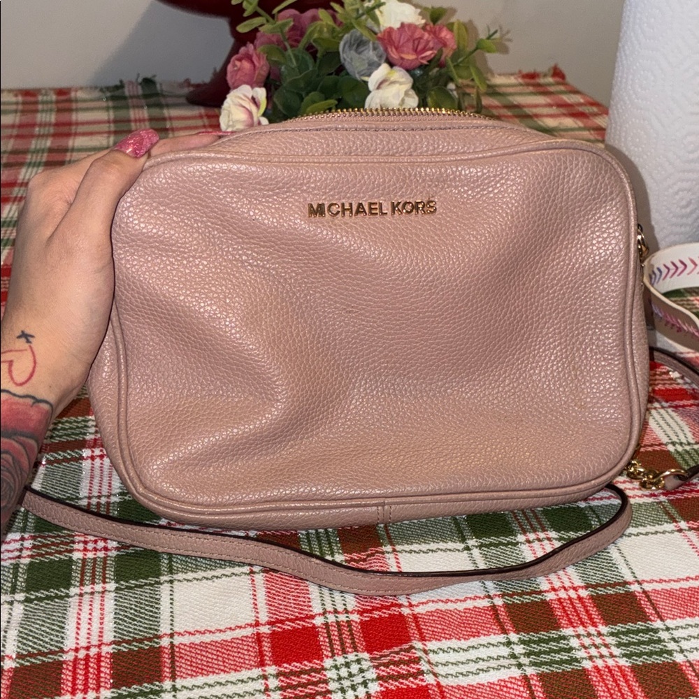 Michael Kors Blush Leather Crossbody Bag